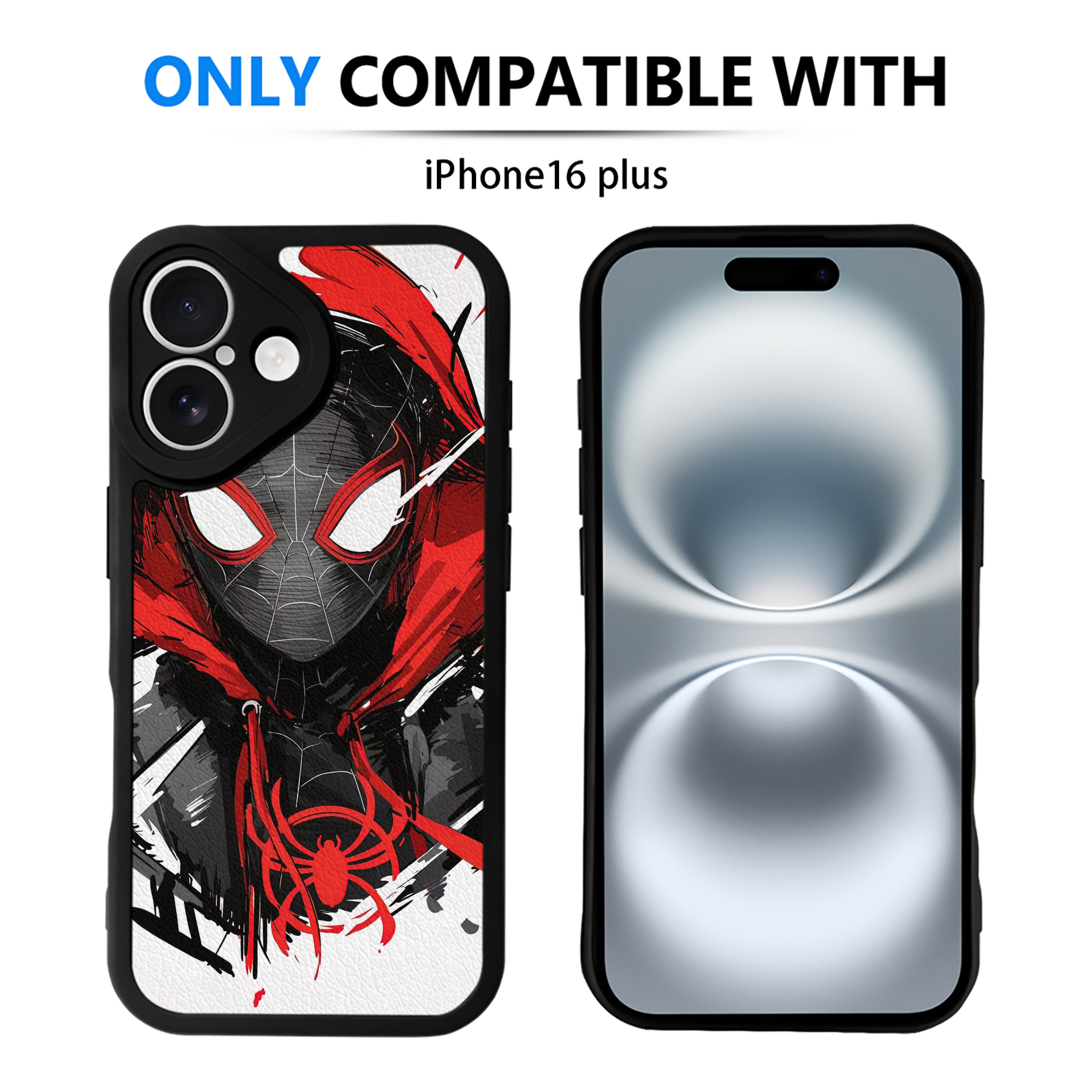 （画像用） Spider Man スパイダーマン 【iPhone 16シリーズ対応】シリコンスマホケース（レザー調） 材質：シリコン
